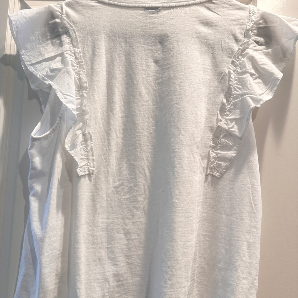 J. Crew White Ruffled Sleeveless Blouse New with tag - Picture 4 of 6